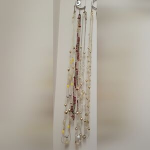 LOFT Multi-Strand Beaded Necklace with Red and Yellow Accents